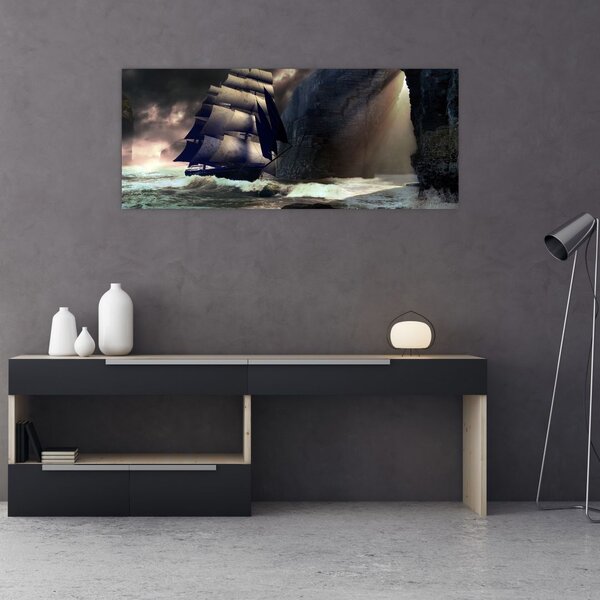 Slika - Ladja med čeri (120x50 cm)