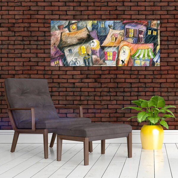 Slika - Deževen večer (120x50 cm)