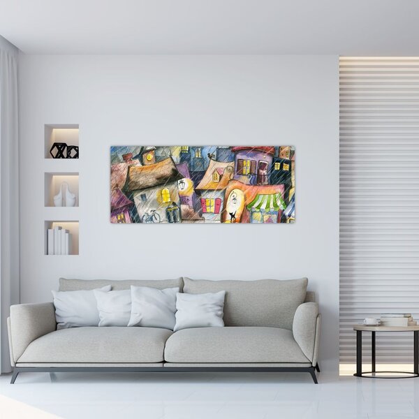 Slika - Deževen večer (120x50 cm)