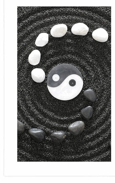 Plakat s paspartuom harmoničan Jin i Jang