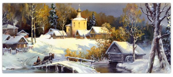 Slika - Zimsko mesto (120x50 cm)