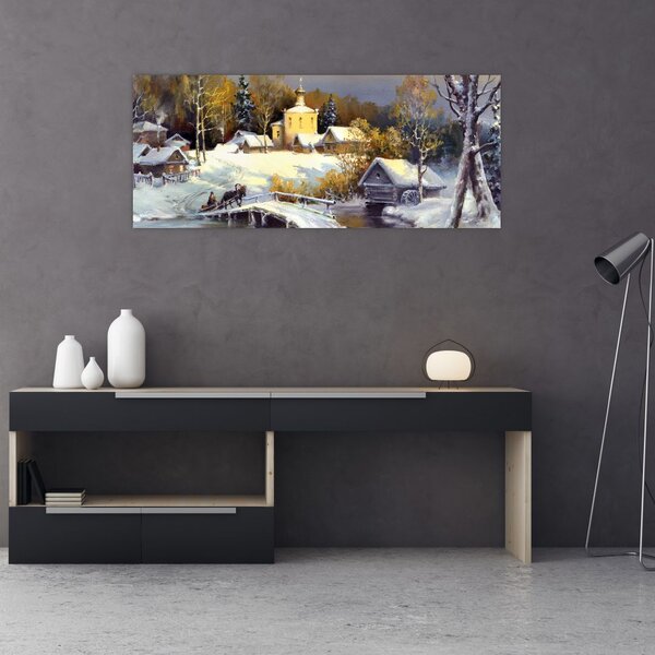 Slika - Zimsko mesto (120x50 cm)