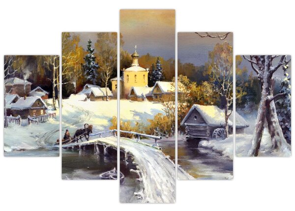 Slika - Zimsko mesto (150x105 cm)