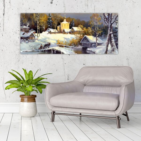 Slika - Zimsko mesto (120x50 cm)