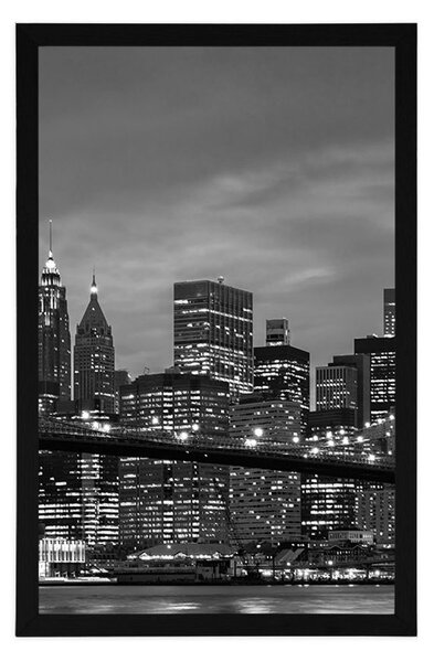 Plakat crno-bijeli most u Brooklynu
