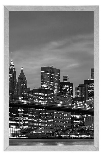 Plakat crno-bijeli most u Brooklynu
