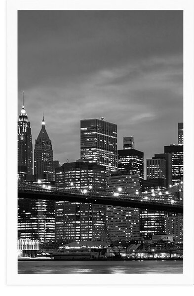 Plakat crno-bijeli most u Brooklynu