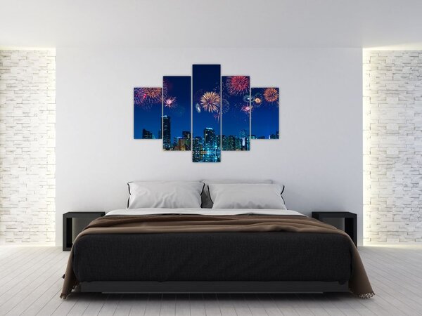 Slika - Ognjemet v Miamiju (150x105 cm)
