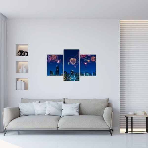 Slika - Ognjemet v Miamiju (90x60 cm)