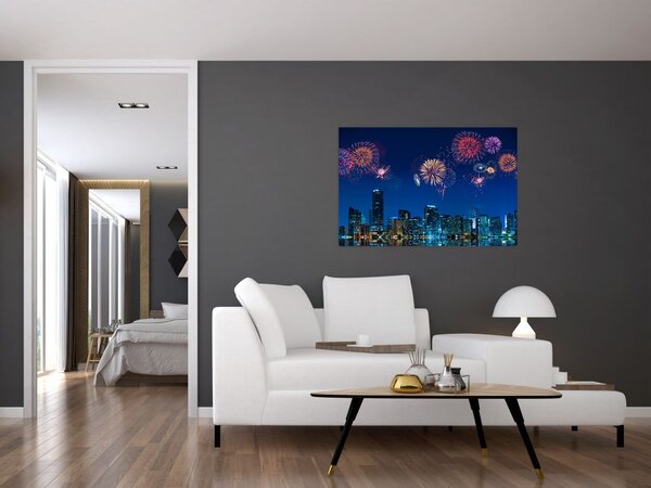 Slika - Ognjemet v Miamiju (90x60 cm)