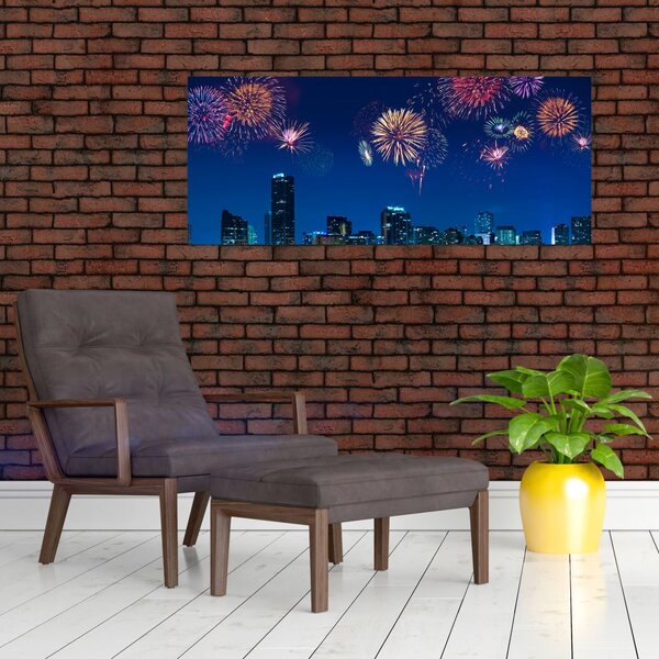 Slika - Ognjemet v Miamiju (120x50 cm)