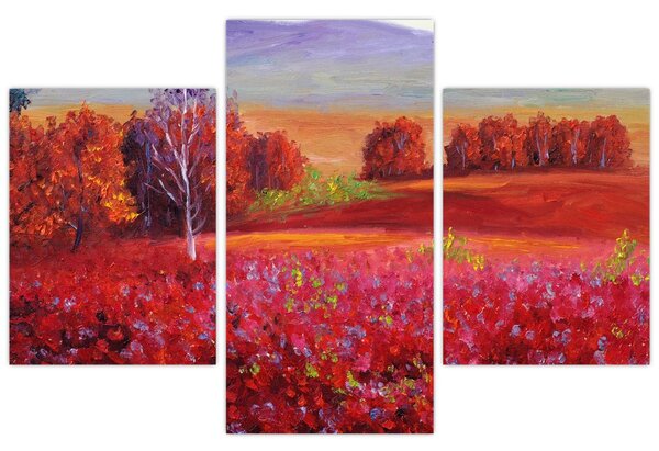 Rdeča pokrajinska slika (90x60 cm)