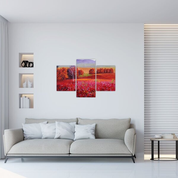 Rdeča pokrajinska slika (90x60 cm)