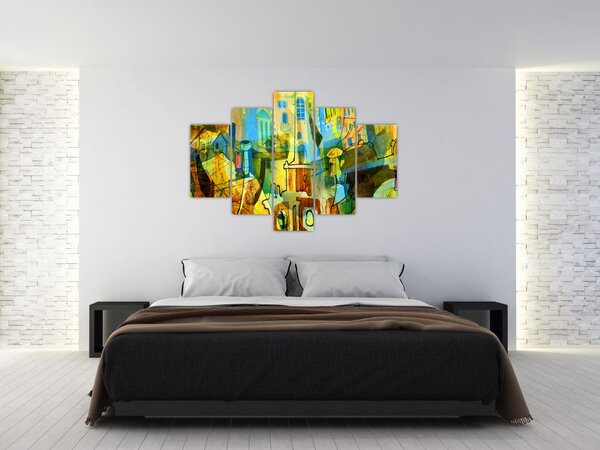 Slika - Arhitektura, kubistična abstrakcija (150x105 cm)