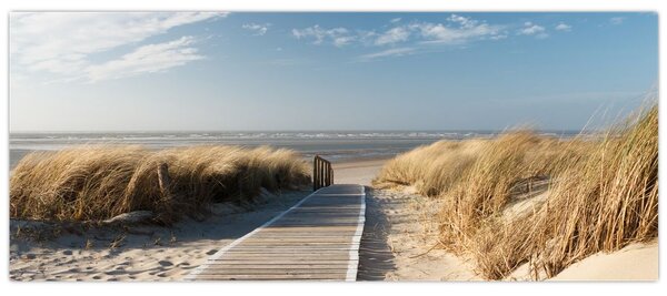 Slika - Peščena plaža na otoku Langeoog, Nemčija (120x50 cm)