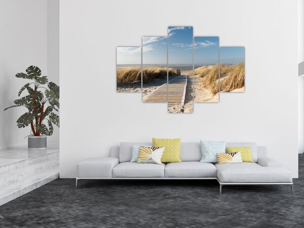 Slika - Peščena plaža na otoku Langeoog, Nemčija (150x105 cm)