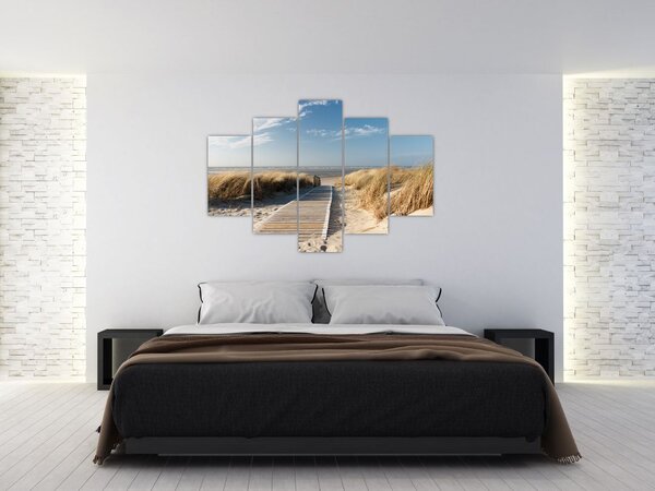 Slika - Peščena plaža na otoku Langeoog, Nemčija (150x105 cm)