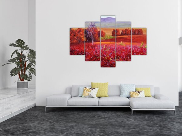 Rdeča pokrajinska slika (150x105 cm)