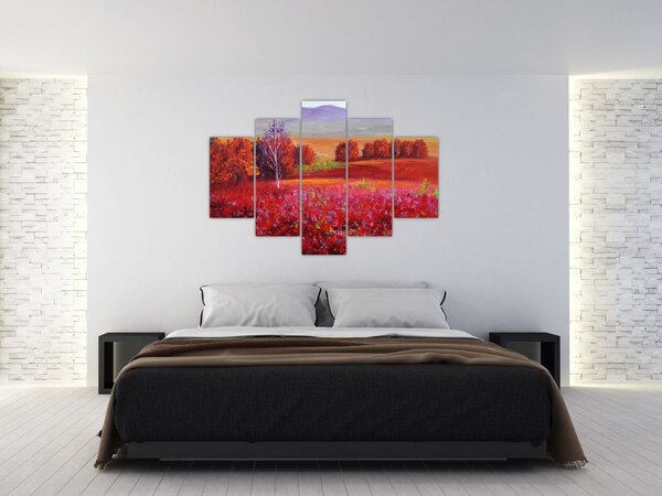 Rdeča pokrajinska slika (150x105 cm)