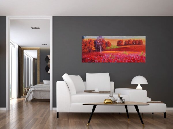 Rdeča pokrajinska slika (120x50 cm)