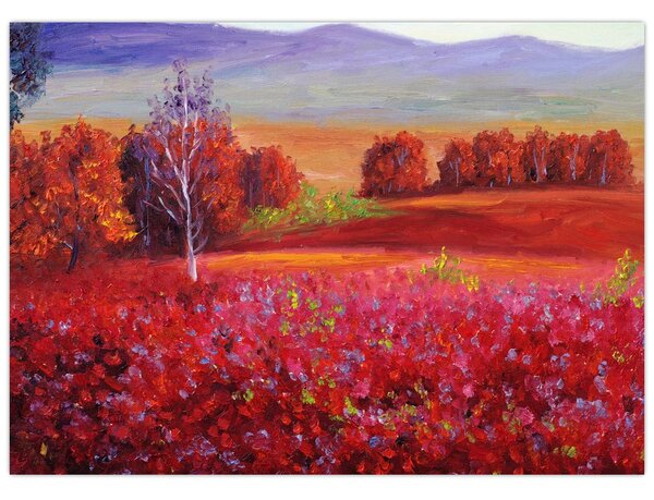 Rdeča pokrajinska slika (70x50 cm)