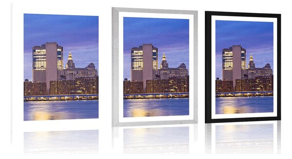 Plakat s paspartuom noćni Brooklyn
