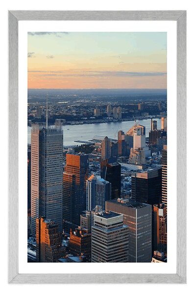 Plakat s paspartuom panorama grada New Yorka