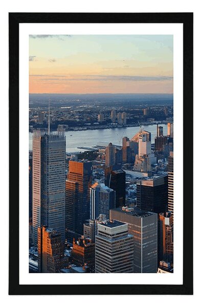 Plakat s paspartuom panorama grada New Yorka