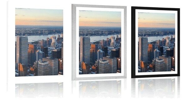 Plakat s paspartuom panorama grada New Yorka