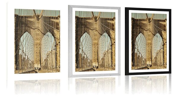 Plakat s paspartuom most Manhattan u New Yorku