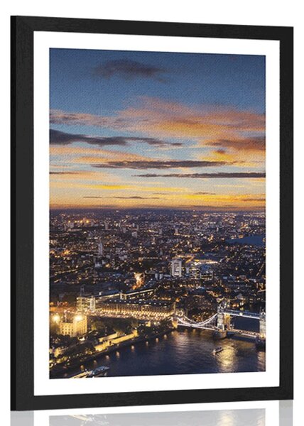 Plakat s paspartuom pogled iz zraka na Tower Bridge