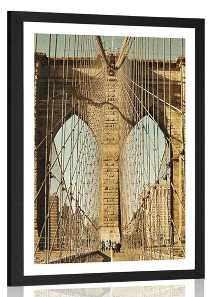 Plakat s paspartuom most Manhattan u New Yorku