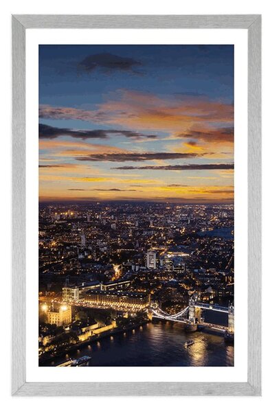Plakat s paspartuom pogled iz zraka na Tower Bridge