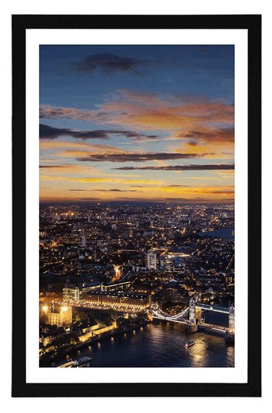 Plakat s paspartuom pogled iz zraka na Tower Bridge