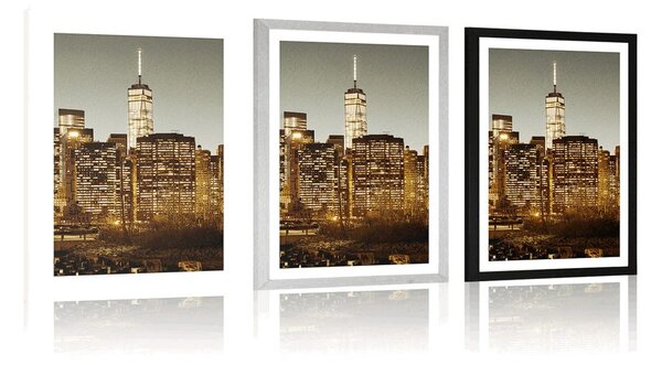 Plakat s paspartuom centar New Yorka