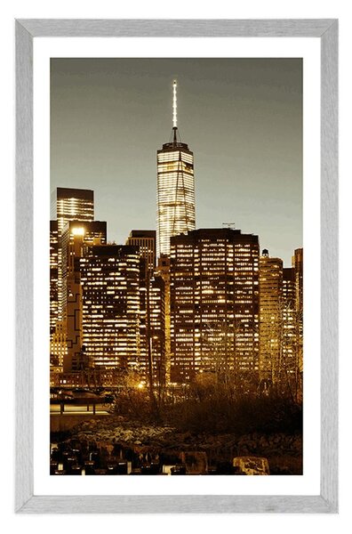 Plakat s paspartuom centar New Yorka