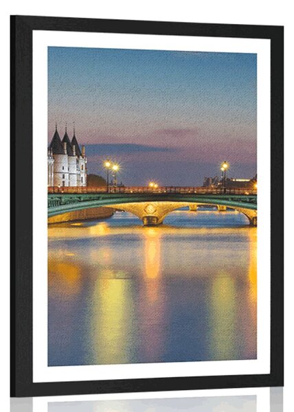 Plakat s paspartuom noćni Pariz