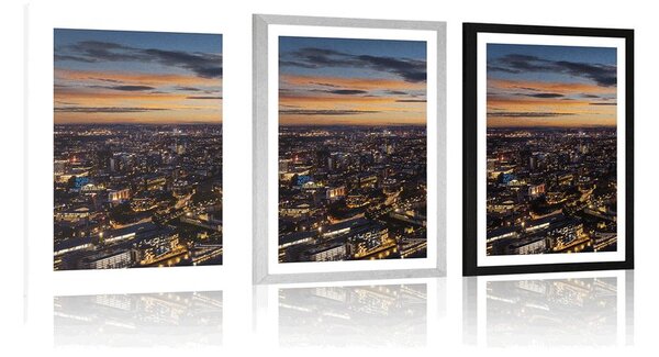 Plakat s paspartuom pogled iz zraka na London