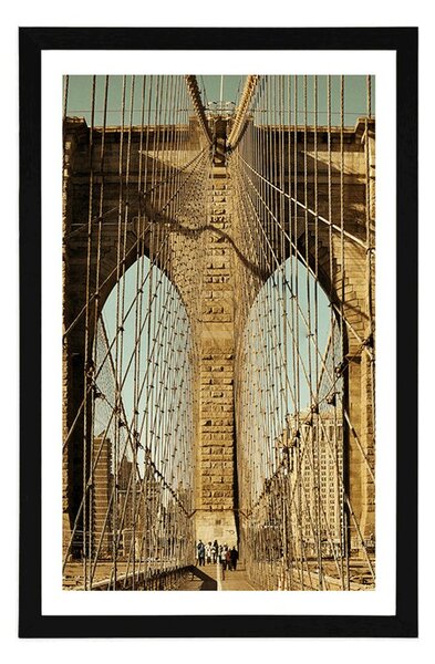 Plakat s paspartuom most Manhattan u New Yorku