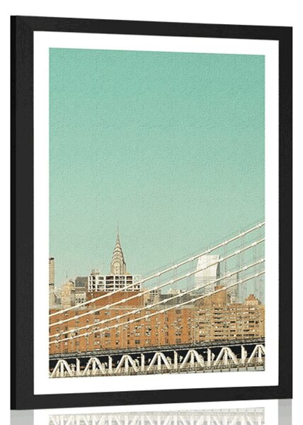 Plakat s paspartuom neboderi u New Yorku