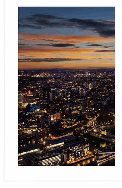 Plakat s paspartuom pogled iz zraka na London