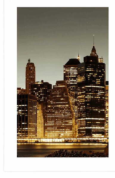 Plakat s paspartuom noćni New York