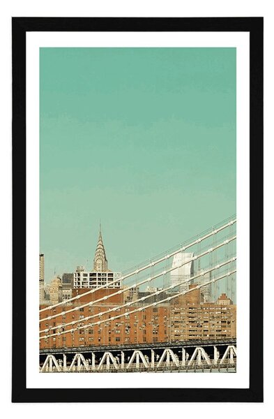 Plakat s paspartuom neboderi u New Yorku