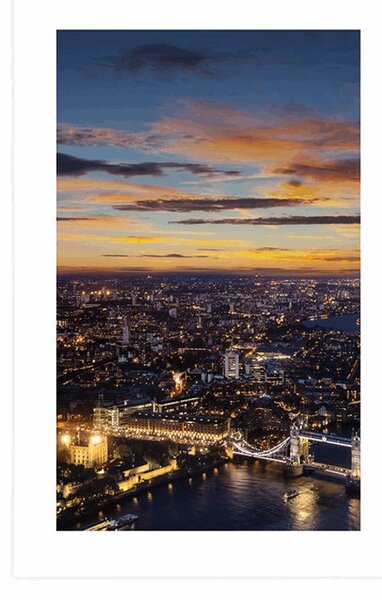 Plakat s paspartuom pogled iz zraka na Tower Bridge