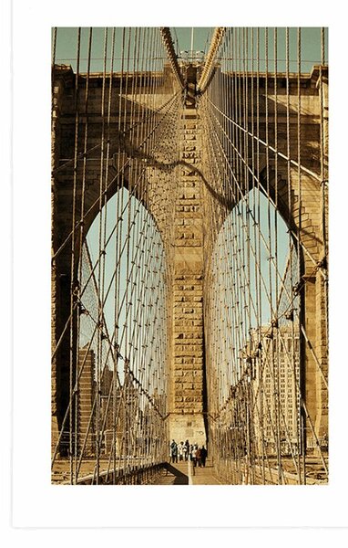 Plakat s paspartuom most Manhattan u New Yorku