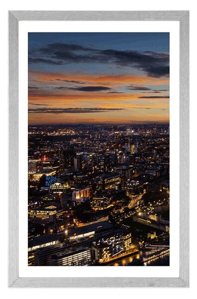 Plakat s paspartuom pogled iz zraka na London