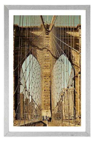Plakat s paspartuom most Manhattan u New Yorku