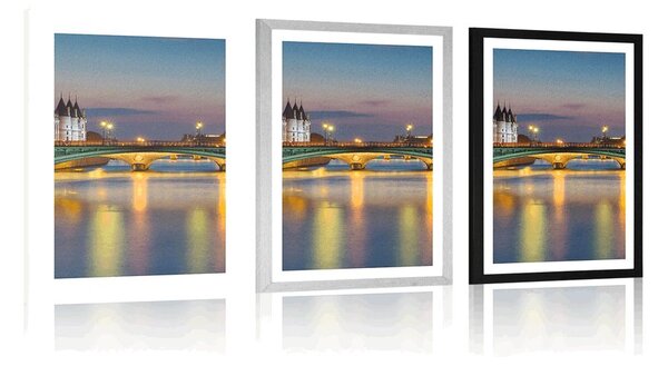 Plakat s paspartuom noćni Pariz