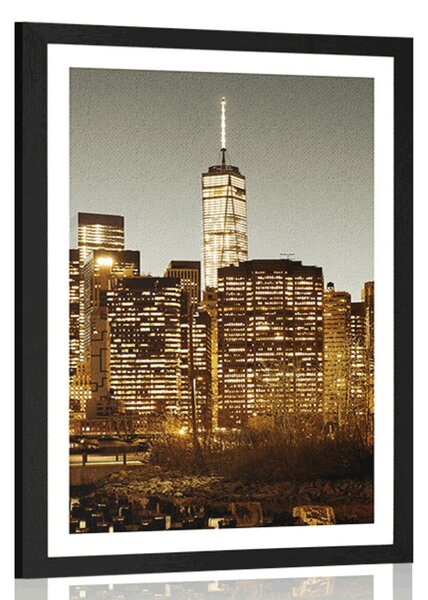 Plakat s paspartuom centar New Yorka