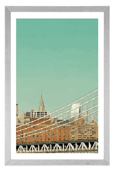Plakat s paspartuom neboderi u New Yorku